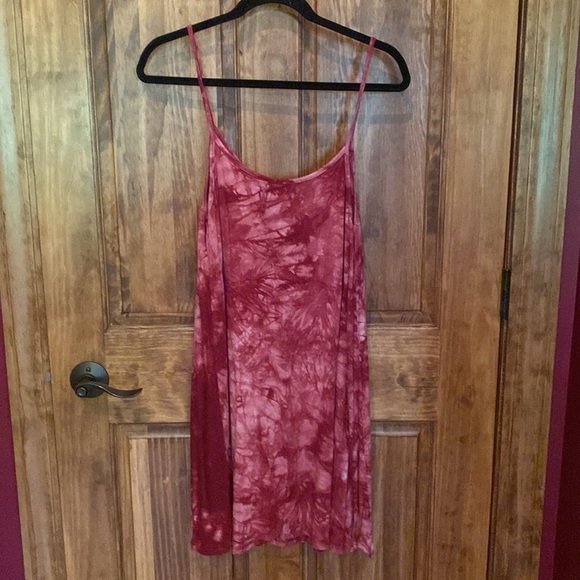 Laksmi Dress Sleeveless Tank Top swim cover red hot pink tie dye Size M - Picture 5 of 8
